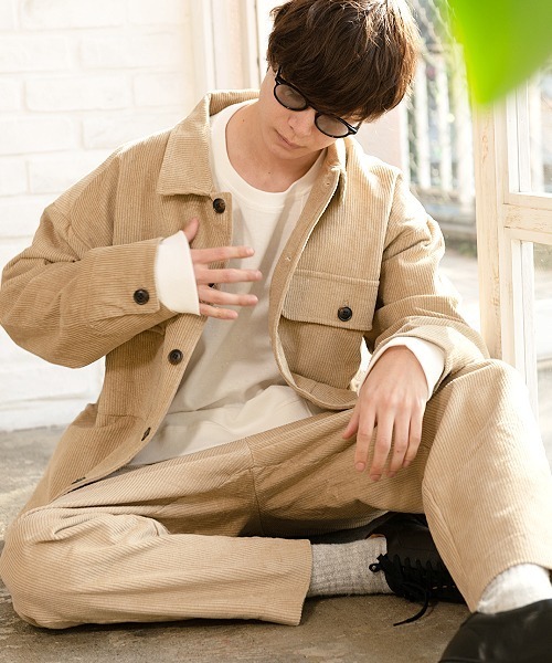 UP START（アップスタート）の「太畝コーデュロイオーバーサイズブルゾン（ブルゾン・メンズ・アイボリー/ブラック/ブラウン/オリーブ・MEDIUM/LARGE）」の22枚目の写真