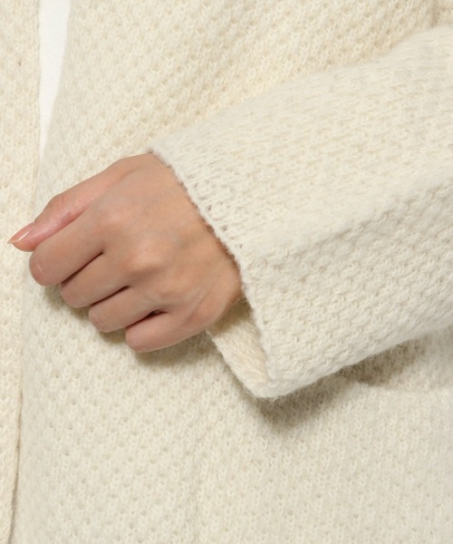 羊さま 未使用 ichi イチ 鹿の子編みニットカーディガン ichi（イチ）の「【ichi(イチ)】鹿の子編み起毛ニット