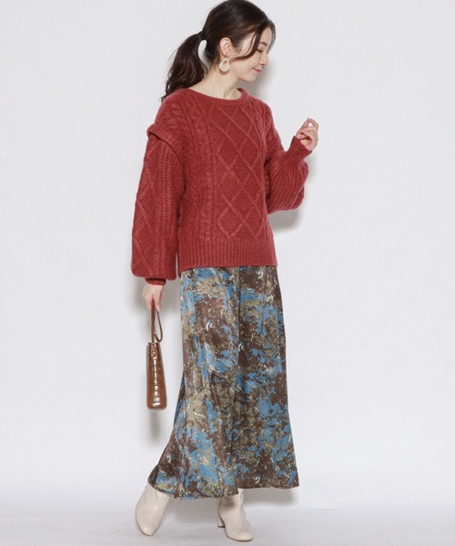 archives（アルシーヴ）の「ニュアンス柄セミフレアスカート（スカート・レディース・ブラック/ブラウン/グレイッシュベージュ・MEDIUM）」の10枚目の写真