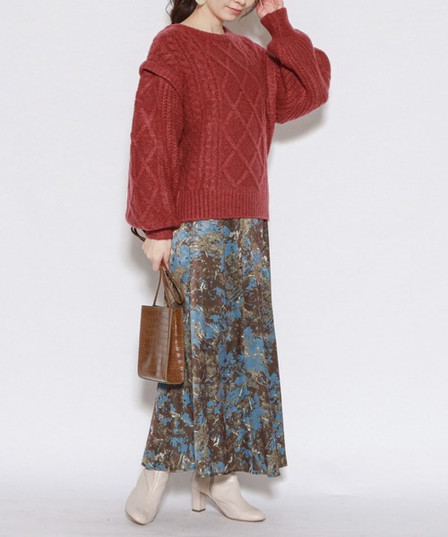 archives（アルシーヴ）の「ニュアンス柄セミフレアスカート（スカート・レディース・ブラック/ブラウン/グレイッシュベージュ・MEDIUM）」の11枚目の写真