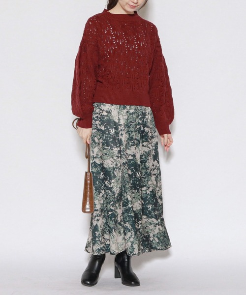 archives（アルシーヴ）の「ニュアンス柄セミフレアスカート（スカート・レディース・ブラック/ブラウン/グレイッシュベージュ・MEDIUM）」の6枚目の写真