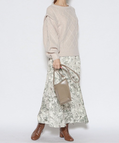 archives（アルシーヴ）の「ニュアンス柄セミフレアスカート（スカート・レディース・ブラック/ブラウン/グレイッシュベージュ・MEDIUM）」の8枚目の写真