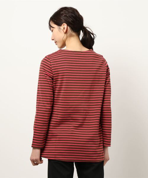 BELLUNA PLUS(ベルーナ)の「ポンチ素材ボーダープルオーバー(長袖)(Tシャツ/カットソー・レディース・ブラック/ホワイト×ブルー/パープル系その他/オレンジ系その他・MEDIUM/LARGE/X-LARGE)」の7枚目の写真