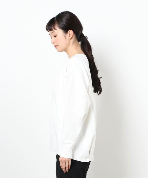 INTERPLANET（インタープラネット）の「ダブルカノコニット深Ｖプルオーバー（スウェット・レディース・グレー/オフホワイト/モカ・FREE）」の4枚目の写真