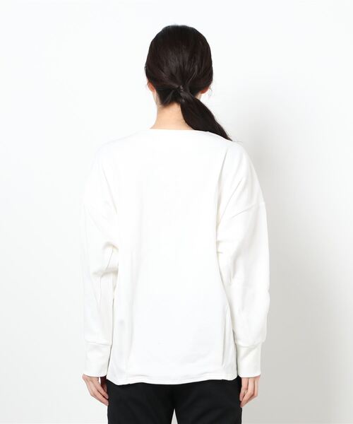 INTERPLANET（インタープラネット）の「ダブルカノコニット深Ｖプルオーバー（スウェット・レディース・グレー/オフホワイト/モカ・FREE）」の5枚目の写真