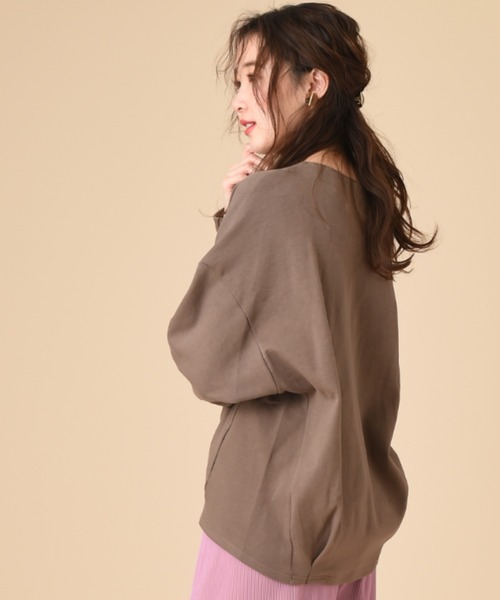 INTERPLANET（インタープラネット）の「ダブルカノコニット深Ｖプルオーバー（スウェット・レディース・グレー/オフホワイト/モカ・FREE）」の7枚目の写真