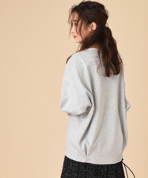 INTERPLANET（インタープラネット）の「ダブルカノコニット深Ｖプルオーバー（スウェット・レディース・グレー/オフホワイト/モカ・FREE）」の13枚目の写真