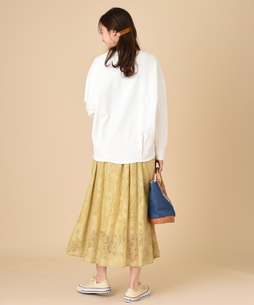 INTERPLANET（インタープラネット）の「ダブルカノコニット深Ｖプルオーバー（スウェット・レディース・グレー/オフホワイト/モカ・FREE）」の20枚目の写真