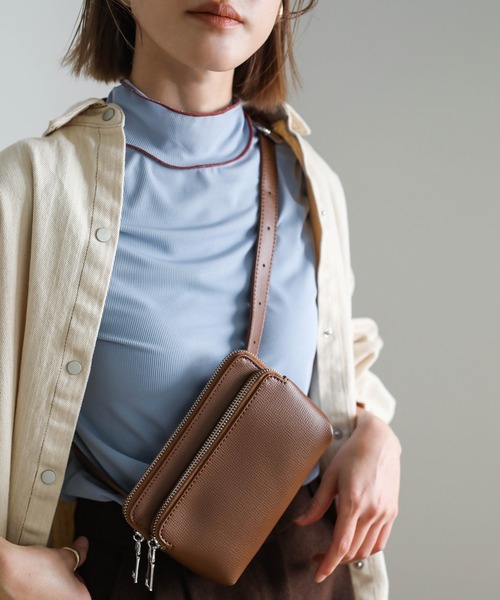 select MOCA（セレクトモカ）の「スクエアシンプルデザインミニショルダーバッグ（ショルダーバッグ・レディース・ブラック/ブラウン/アイボリー・FREE）」の9枚目の写真