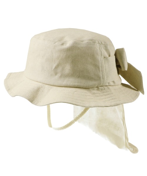 BRANSHES（ブランシェス）の「バックリボンハット（ハット・キッズ・ネイビー/アイボリー・4/6/8/10）」の2枚目の写真