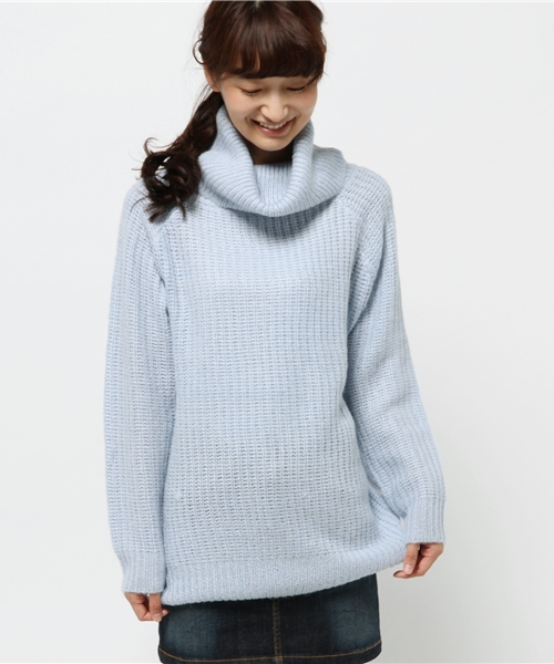 WEGO（ウィゴー）の「WEGO/シャギーオフタートルニット（ニット/セーター・レディース・アイボリー/グレー系その他/サックスブルー/ライトパープル・FREE）」の14枚目の写真