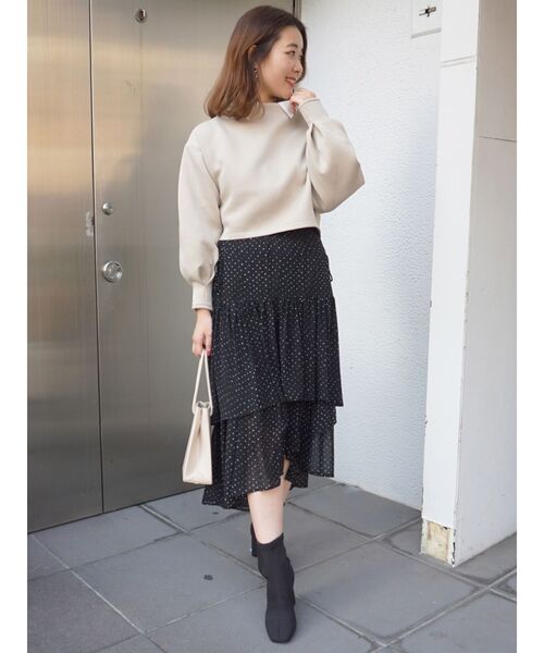 MERCURYDUO(マーキュリーデュオ)の「ダンボールモックネックドルマンカットソー(Tシャツ/カットソー・レディース・ベージュ/アイボリー/ベビーピンク・FREE)」の8枚目の写真