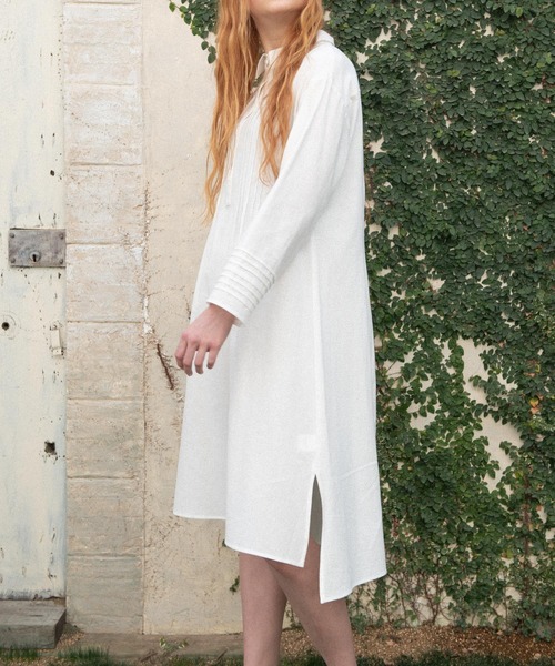 idem（イデム）の「random tuck shirt onepiece/ランダムタックシャツワンピース（シャツワンピース・レディース・アイボリー/ミント・FREE）」の5枚目の写真