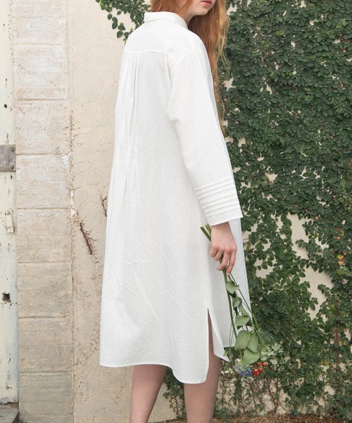 idem（イデム）の「random tuck shirt onepiece/ランダムタックシャツワンピース（シャツワンピース・レディース・アイボリー/ミント・FREE）」の7枚目の写真