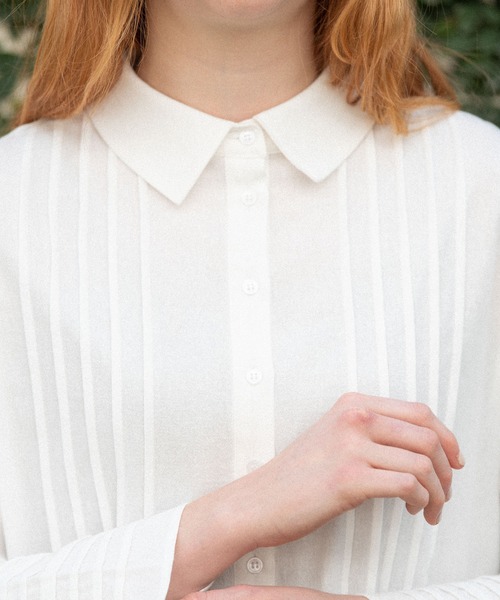 idem（イデム）の「random tuck shirt onepiece/ランダムタックシャツワンピース（シャツワンピース・レディース・アイボリー/ミント・FREE）」の4枚目の写真