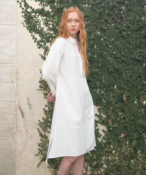 idem（イデム）の「random tuck shirt onepiece/ランダムタックシャツワンピース（シャツワンピース・レディース・アイボリー/ミント・FREE）」の17枚目の写真