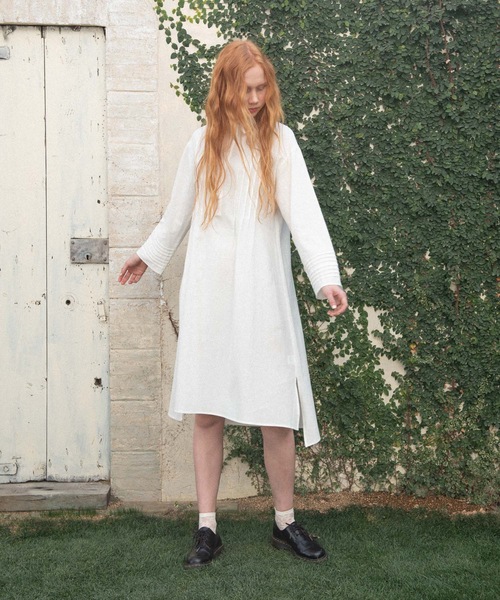 idem（イデム）の「random tuck shirt onepiece/ランダムタックシャツワンピース（シャツワンピース・レディース・アイボリー/ミント・FREE）」の13枚目の写真