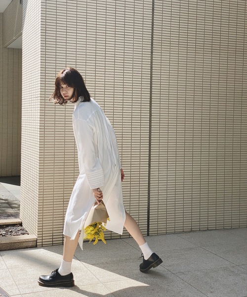 idem（イデム）の「random tuck shirt onepiece/ランダムタックシャツワンピース（シャツワンピース・レディース・アイボリー/ミント・FREE）」の18枚目の写真