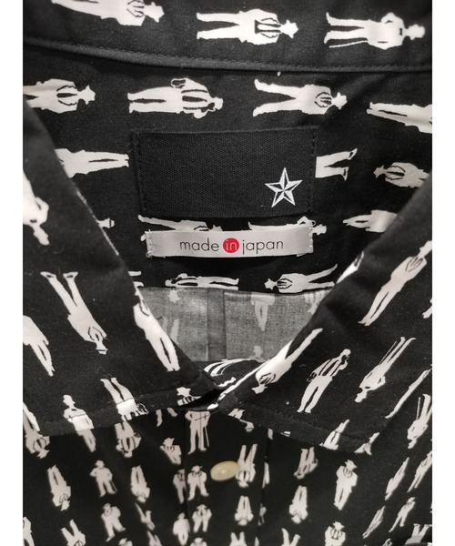 TRAP/U (トラップユー)の「日本製 made in JAPAN シルエット 総柄 プリント レギュラーカラー シャツ(シャツ/ブラウス・メンズ・ホワイト/ブラック・M/L)」の9枚目の写真