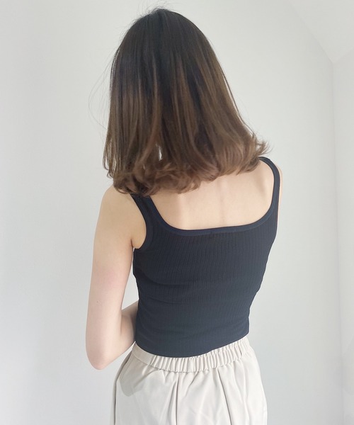 CLEA（クレア）の「カップ付きリブタンクトップ（タンクトップ・レディース・ホワイト/ブラック/ブラウン・FREE）」の18枚目の写真