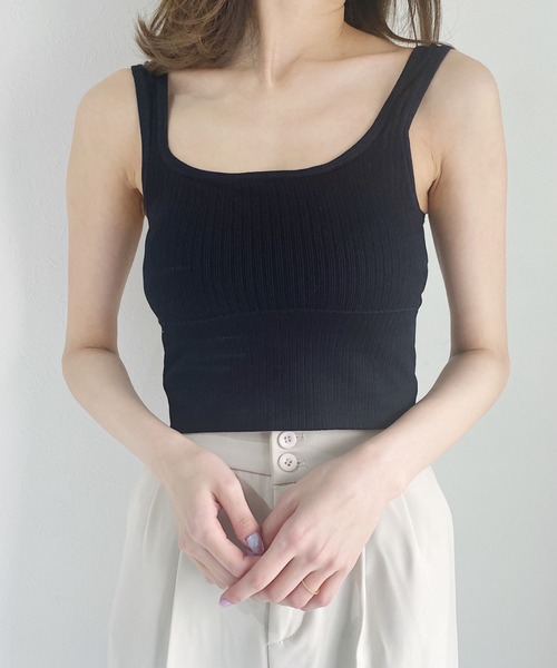 CLEA（クレア）の「カップ付きリブタンクトップ（タンクトップ・レディース・ホワイト/ブラック/ブラウン・FREE）」の21枚目の写真