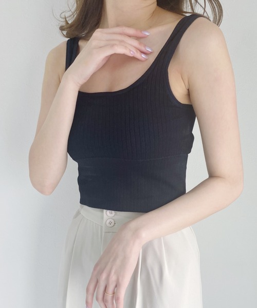 CLEA（クレア）の「カップ付きリブタンクトップ（タンクトップ・レディース・ホワイト/ブラック/ブラウン・FREE）」の17枚目の写真