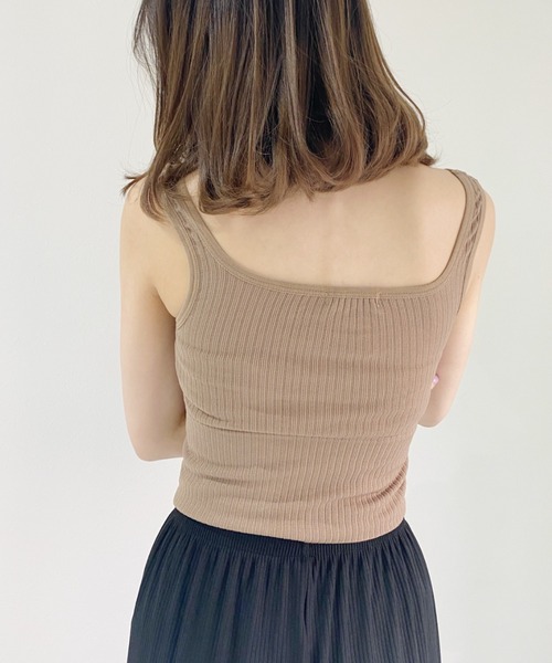 CLEA（クレア）の「カップ付きリブタンクトップ（タンクトップ・レディース・ホワイト/ブラック/ブラウン・FREE）」の19枚目の写真