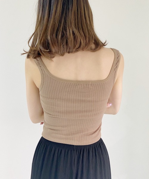 CLEA（クレア）の「カップ付きリブタンクトップ（タンクトップ・レディース・ホワイト/ブラック/ブラウン・FREE）」の11枚目の写真