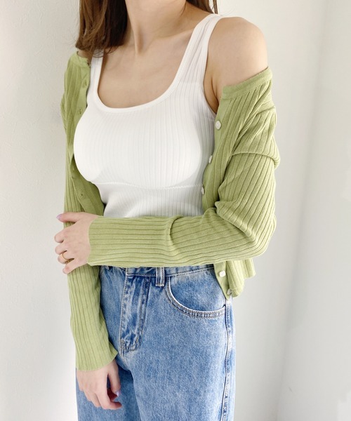 CLEA（クレア）の「カップ付きリブタンクトップ（タンクトップ・レディース・ホワイト/ブラック/ブラウン・FREE）」の16枚目の写真