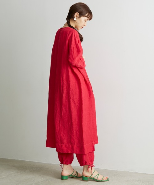 note et silence （ノートエシロンス）の「_*◇Li/cu製品染 good sleep ワンピース（ワンピース・レディース・ピンク/ホワイト/ダークブラウン・FREE）」の5枚目の写真