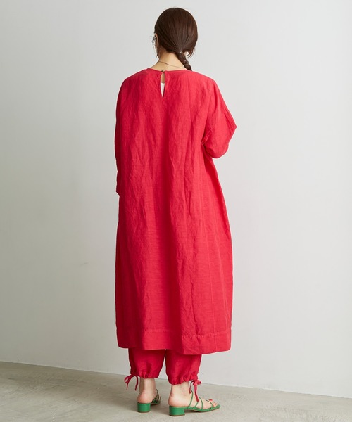 note et silence （ノートエシロンス）の「_*◇Li/cu製品染 good sleep ワンピース（ワンピース・レディース・ピンク/ホワイト/ダークブラウン・FREE）」の6枚目の写真