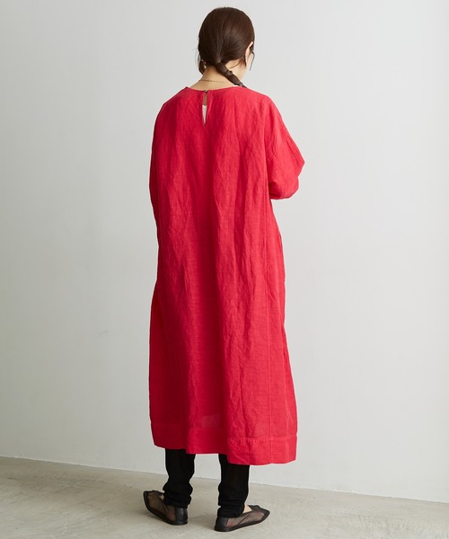 note et silence （ノートエシロンス）の「_*◇Li/cu製品染 good sleep ワンピース（ワンピース・レディース・ピンク/ホワイト/ダークブラウン・FREE）」の8枚目の写真