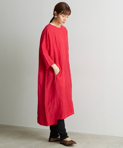 note et silence （ノートエシロンス）の「_*◇Li/cu製品染 good sleep ワンピース（ワンピース・レディース・ピンク/ホワイト/ダークブラウン・FREE）」の9枚目の写真