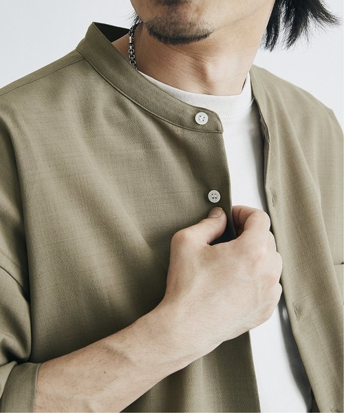 JOURNAL STANDARD（ジャーナルスタンダード）の「【バンドカラーシャツ+パンツ2点SET】【DADS/ダッズ】3WAY ライトポリエステル セットアップ /半袖バンドカラーシャツ/バルーンパンツ/イージーパンツ/オーバーサイズ/洗える/ワンマイルウェア（シャツ/ブラウス・メンズ・ブラック/グレー/グリーン/キャメル・SMALL/MEDIUM/LARGE）」の5枚目の写真