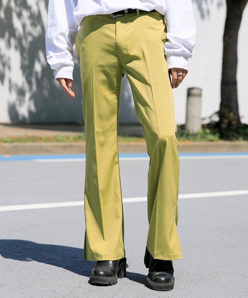 Adoon plain（アドーンプレーン）の「【Adoon plain】フレアスラックス（スラックス・メンズ・ブラック/サックスブルー/ライトグリーン/ボルドー/パープル/ライトパープル/ダークブラウン・SMALL/MEDIUM/LARGE）」の4枚目の写真