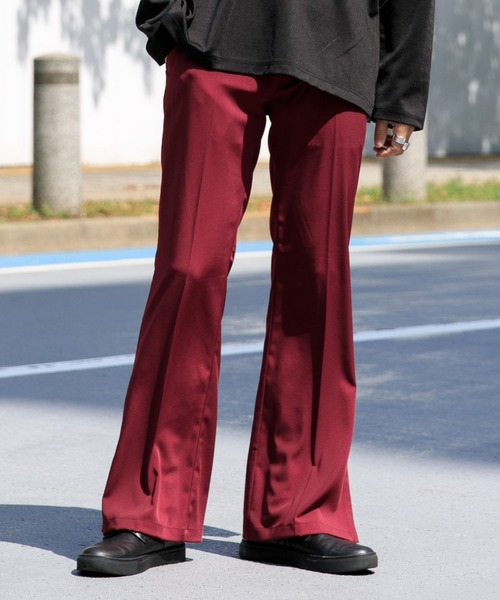 Adoon plain（アドーンプレーン）の「【Adoon plain】フレアスラックス（スラックス・メンズ・ブラック/サックスブルー/ライトグリーン/ボルドー/パープル/ライトパープル/ダークブラウン・SMALL/MEDIUM/LARGE）」の7枚目の写真