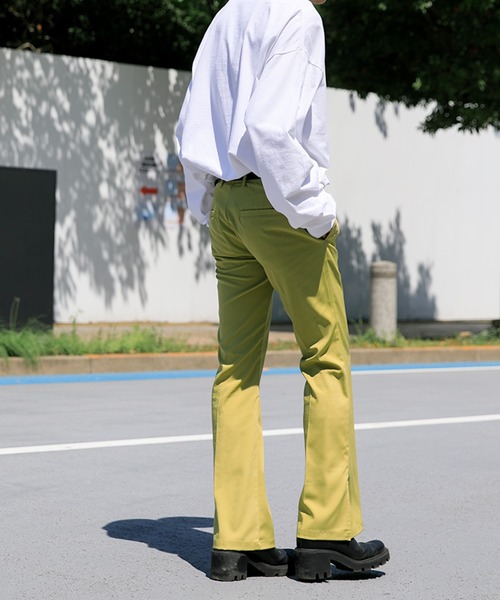 Adoon plain（アドーンプレーン）の「【Adoon plain】フレアスラックス（スラックス・メンズ・ブラック/サックスブルー/ライトグリーン/ボルドー/パープル/ライトパープル/ダークブラウン・SMALL/MEDIUM/LARGE）」の18枚目の写真