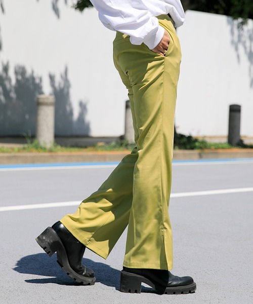 Adoon plain（アドーンプレーン）の「【Adoon plain】フレアスラックス（スラックス・メンズ・ブラック/サックスブルー/ライトグリーン/ボルドー/パープル/ライトパープル/ダークブラウン・SMALL/MEDIUM/LARGE）」の10枚目の写真