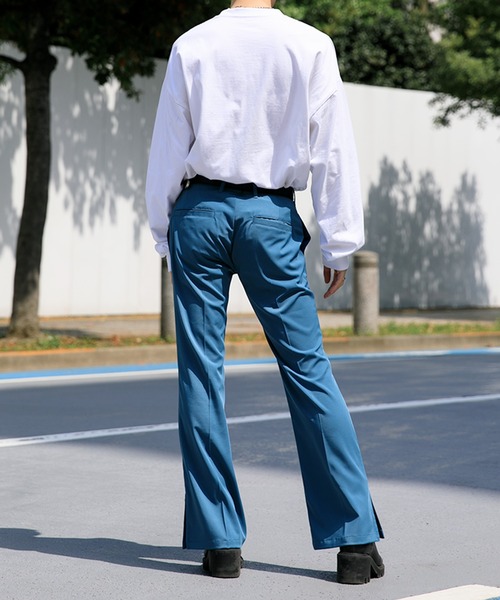 Adoon plain（アドーンプレーン）の「【Adoon plain】フレアスラックス（スラックス・メンズ・ブラック/サックスブルー/ライトグリーン/ボルドー/パープル/ライトパープル/ダークブラウン・SMALL/MEDIUM/LARGE）」の19枚目の写真