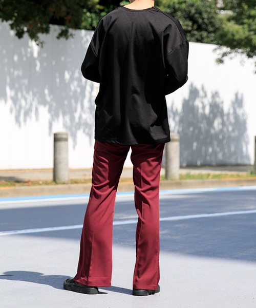 Adoon plain（アドーンプレーン）の「【Adoon plain】フレアスラックス（スラックス・メンズ・ブラック/サックスブルー/ライトグリーン/ボルドー/パープル/ライトパープル/ダークブラウン・SMALL/MEDIUM/LARGE）」の16枚目の写真