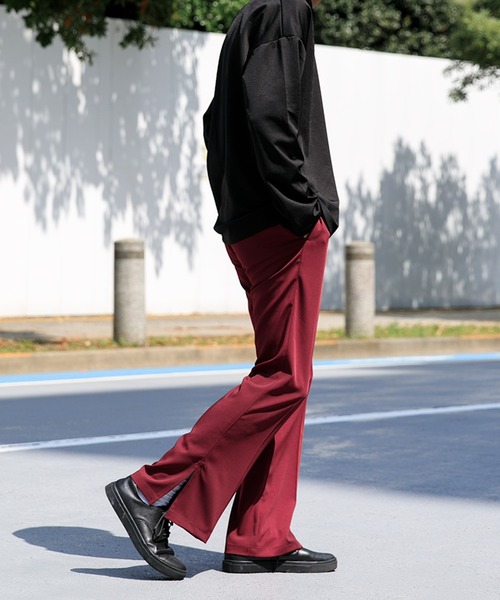 Adoon plain（アドーンプレーン）の「【Adoon plain】フレアスラックス（スラックス・メンズ・ブラック/サックスブルー/ライトグリーン/ボルドー/パープル/ライトパープル/ダークブラウン・SMALL/MEDIUM/LARGE）」の12枚目の写真