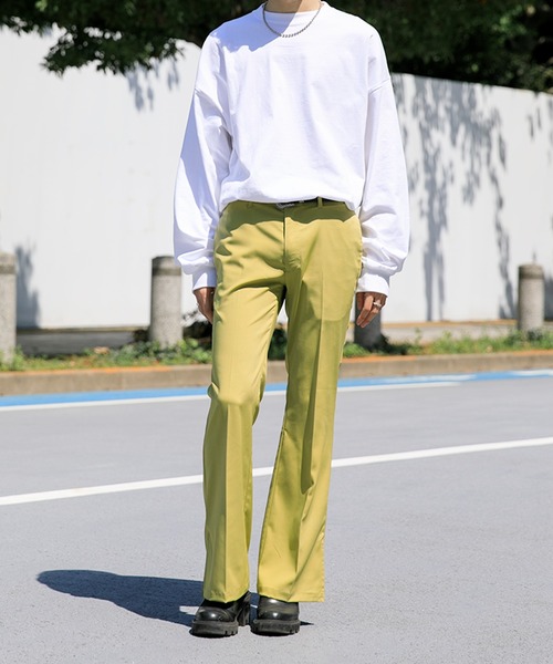 Adoon plain（アドーンプレーン）の「【Adoon plain】フレアスラックス（スラックス・メンズ・ブラック/サックスブルー/ライトグリーン/ボルドー/パープル/ライトパープル/ダークブラウン・SMALL/MEDIUM/LARGE）」の13枚目の写真