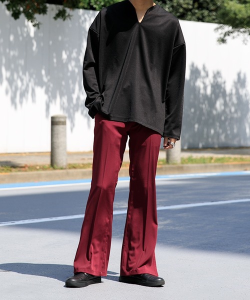 Adoon plain（アドーンプレーン）の「【Adoon plain】フレアスラックス（スラックス・メンズ・ブラック/サックスブルー/ライトグリーン/ボルドー/パープル/ライトパープル/ダークブラウン・SMALL/MEDIUM/LARGE）」の20枚目の写真