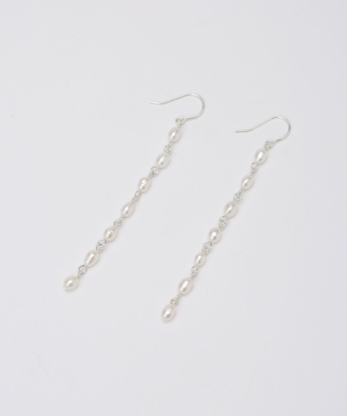 NANO universe（ナノユニバース）の「ライスパールピアス（ピアス（両耳用）・レディース・ゴールド/シルバー・FREE）」の8枚目の写真