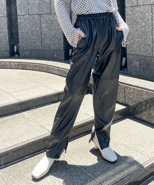 AULA AILA（アウラアイラ）の「イージーパンツ（その他パンツ・レディース・グリーン/ライトベージュ/ベージュ/ブラック・1/0）」の6枚目の写真