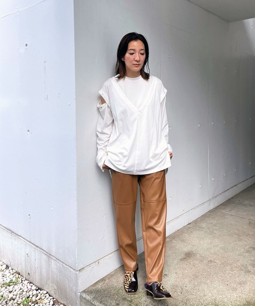 AULA AILA（アウラアイラ）の「イージーパンツ（その他パンツ・レディース・グリーン/ライトベージュ/ベージュ/ブラック・1/0）」の5枚目の写真