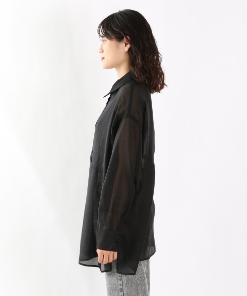 LOWRYS FARM(ローリーズファーム)の「オーガンジーステッチシャツLS 948133(シャツ/ブラウス・レディース・オフホワイト/ブラック/ブルー/ブラック系その他/グリーン・FREE)」の7枚目の写真