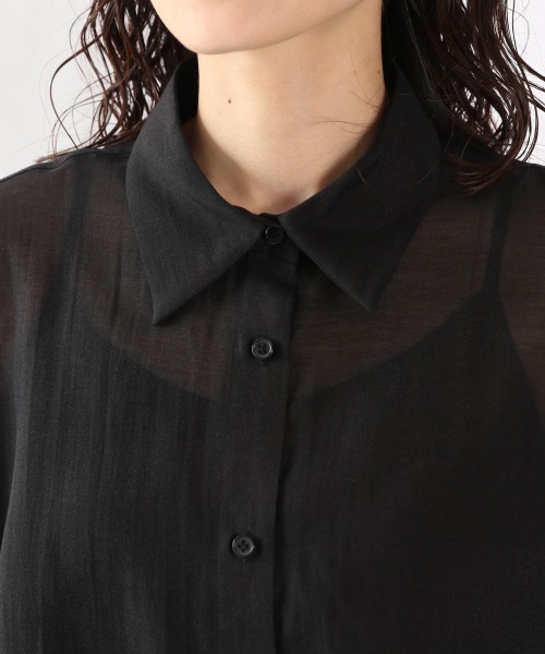 LOWRYS FARM(ローリーズファーム)の「オーガンジーステッチシャツLS 948133(シャツ/ブラウス・レディース・オフホワイト/ブラック/ブルー/ブラック系その他/グリーン・FREE)」の10枚目の写真