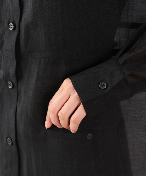 LOWRYS FARM(ローリーズファーム)の「オーガンジーステッチシャツLS 948133(シャツ/ブラウス・レディース・オフホワイト/ブラック/ブルー/ブラック系その他/グリーン・FREE)」の6枚目の写真