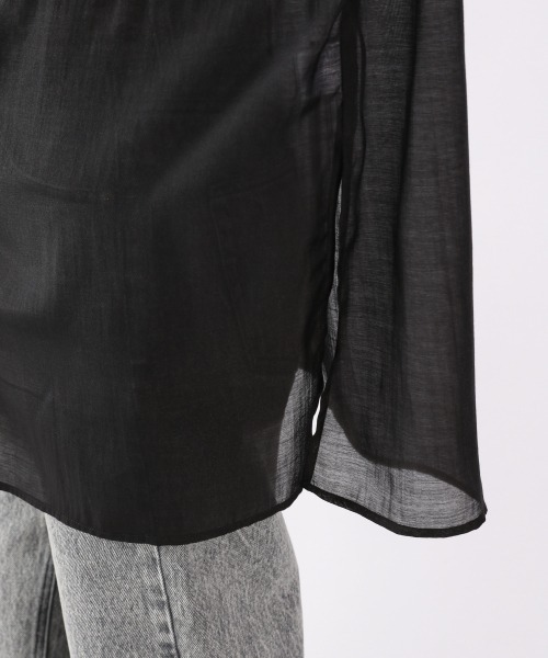 LOWRYS FARM(ローリーズファーム)の「オーガンジーステッチシャツLS 948133(シャツ/ブラウス・レディース・オフホワイト/ブラック/ブルー/ブラック系その他/グリーン・FREE)」の11枚目の写真